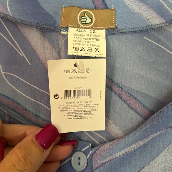 Lightweight Housecoat 2x In Extenso buttons pockets Granny Robe Coverup XXL Blue - Picture 7 of 10